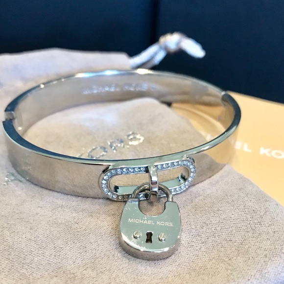 michael kors silver bracelet with padlock